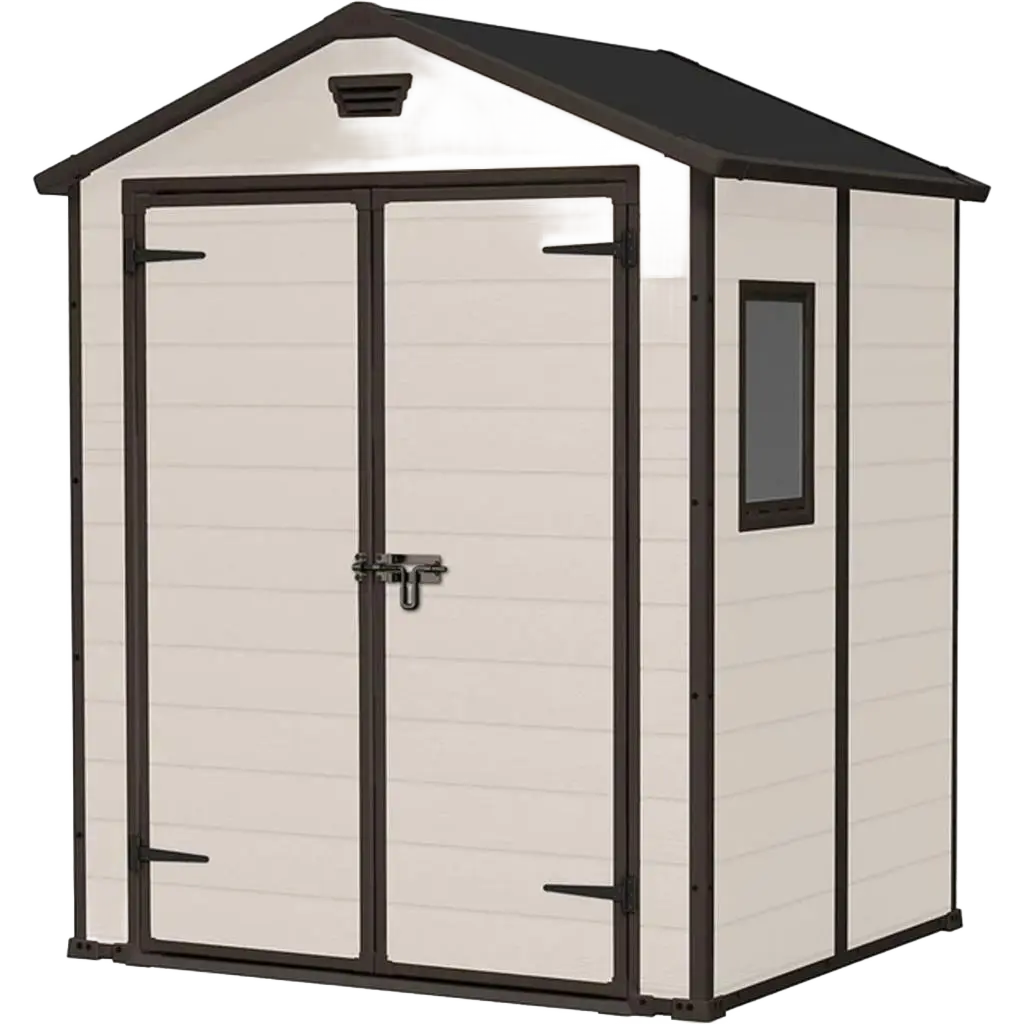 ГРАДИНСКА БАРАКА KETER MANOR 6x5 DD, 4.8 M³, 185x152x226 CM, ЦВЯТ БЕЖОВ