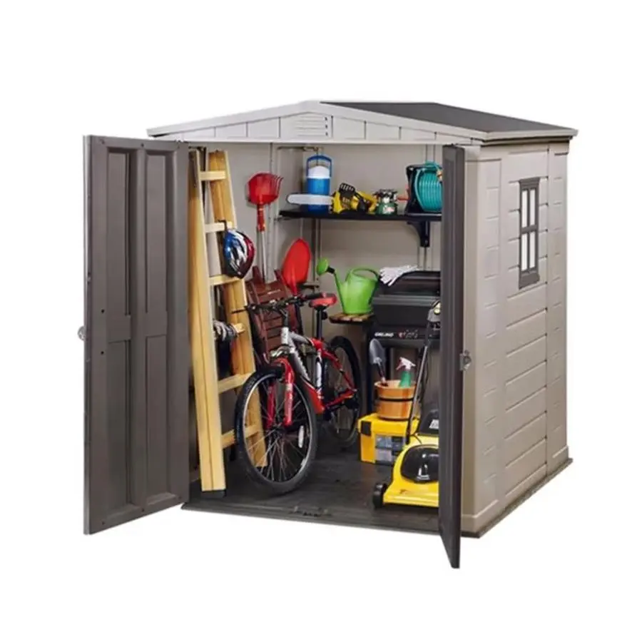 ГРАДИНСКА БАРАКА KETER FACTOR 6x6, 178x196x208 CM, ЦВЯТ СИВ/БЕЖОВ - Image 2