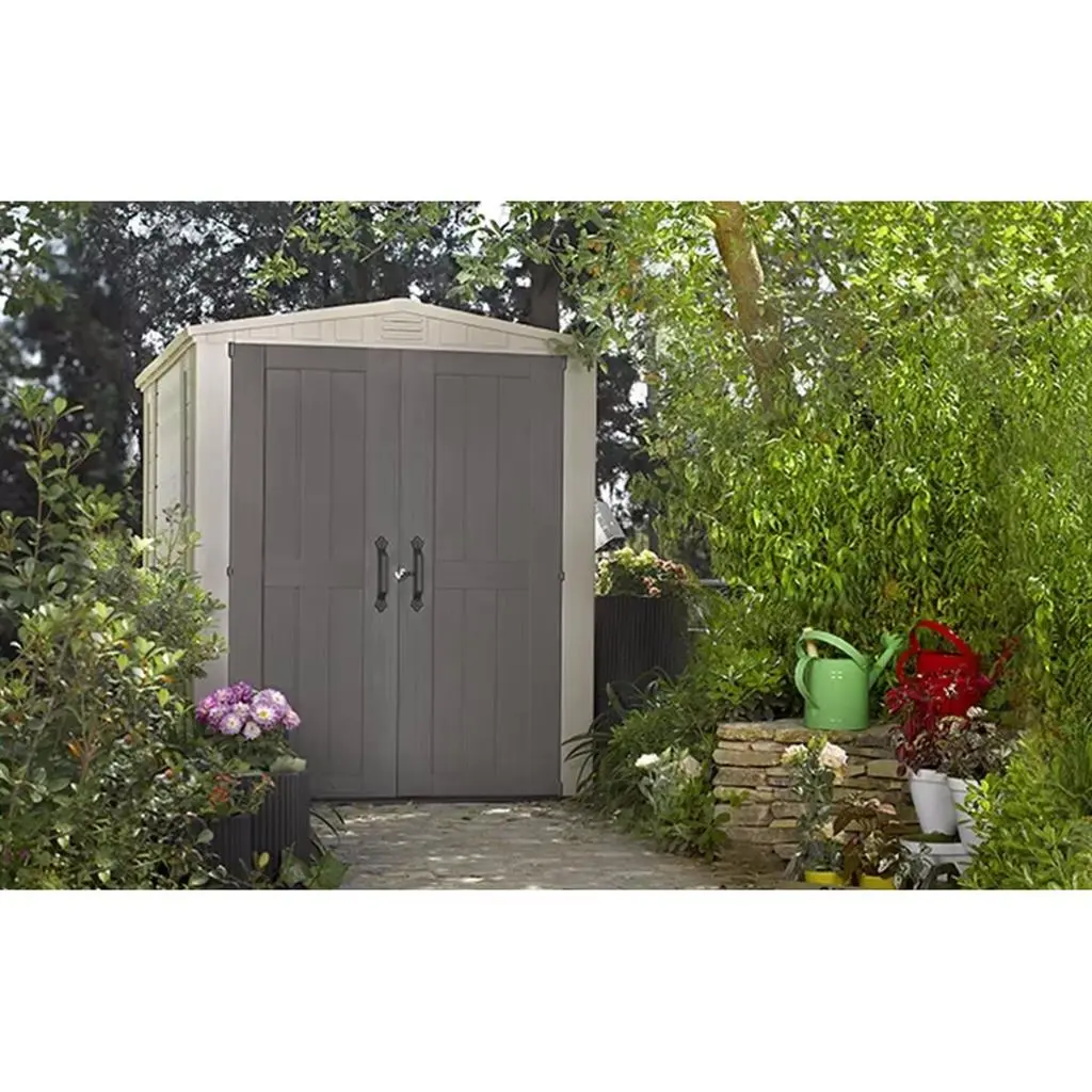 ГРАДИНСКА БАРАКА KETER FACTOR 6x6, 178x196x208 CM, ЦВЯТ СИВ/БЕЖОВ - Image 4