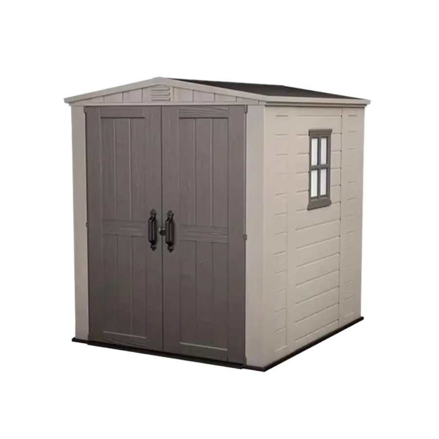 ГРАДИНСКА БАРАКА KETER FACTOR 6x6, 178x196x208 CM, ЦВЯТ СИВ/БЕЖОВ