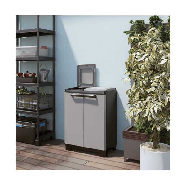 ШКАФ ЗА РАЗДЕЛНО СЪБИРАНЕ НА ОТПАДЪЦИ SPLIT PREMIUM, 680x390x920MM, СИВ - Image 4