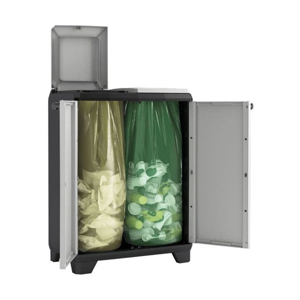 ШКАФ ЗА РАЗДЕЛНО СЪБИРАНЕ НА ОТПАДЪЦИ SPLIT PREMIUM, 680x390x920MM, СИВ - Image 5