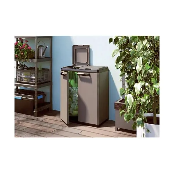 ШКАФ ЗА РАЗДЕЛНО СЪБИРАНЕ НА ОТПАДЪЦИ SPLIT BASIC, 680x390x850MM, ТЪМНО СИВ - Image 2