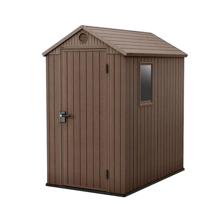 ГРАДИНСКА БАРАКА KETER DARWIN 4x6 BROWN, 126x185x205 CM, ЦВЯТ КАФЯВ
