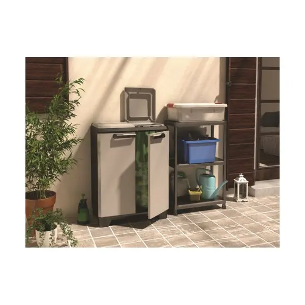 ШКАФ ЗА РАЗДЕЛНО СЪБИРАНЕ НА ОТПАДЪЦИ PLANET, 680x390x920MM, СИВ - Image 3