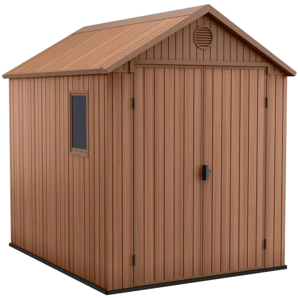 ГРАДИНСКА БАРАКА KETER DARWIN 6x8 BROWN, 190x244x221 CM, ЦВЯТ КАФЯВ