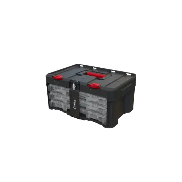 3-DRAWES CASE, 481х330х233MM, BLACK/RED, STACK'N'ROLL