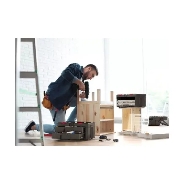 2-DRAWES CASE, 481х330х233MM, BLACK/RED, STACK'N'ROLL - Image 5