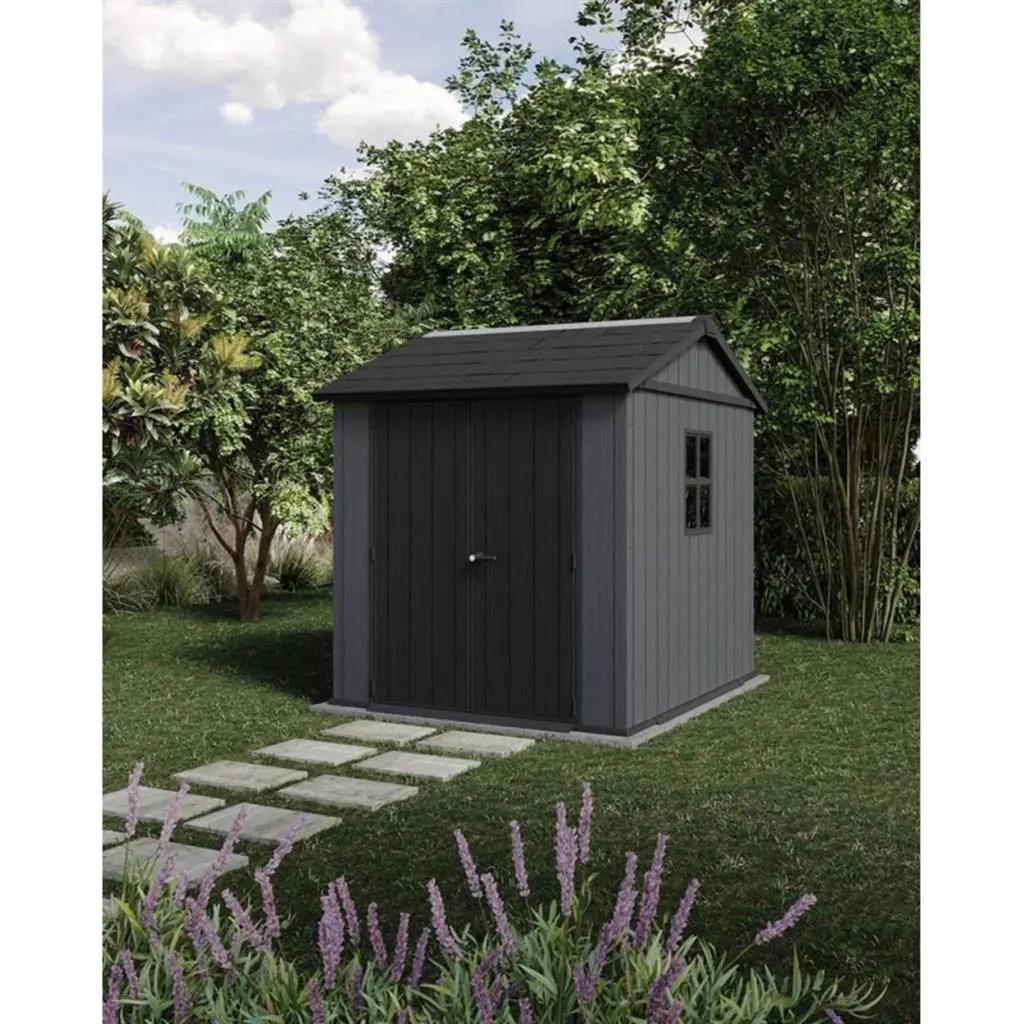 ГРАДИНСКА БАРАКА KETER NEWTON PLUS 7x7.5, 224x230x246 CM, ЦВЯТ ТЪМНО СИВ/КАФЯВ - Image 3