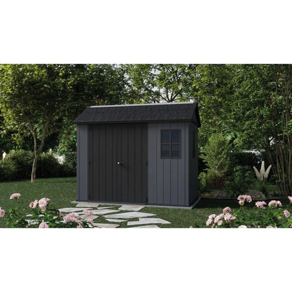 ГРАДИНСКА БАРАКА KETER NEWTON PLUS 9x7.5, 230x287x246 CM, ЦВЯТ ТЪМНО СИВ/КАФЯВ - Image 3