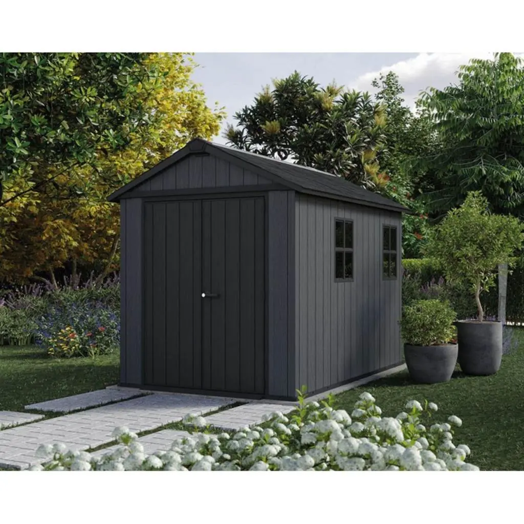 ГРАДИНСКА БАРАКА KETER NEWTON PLUS 9x7.5, 230x287x246 CM, ЦВЯТ ТЪМНО СИВ/КАФЯВ - Image 4