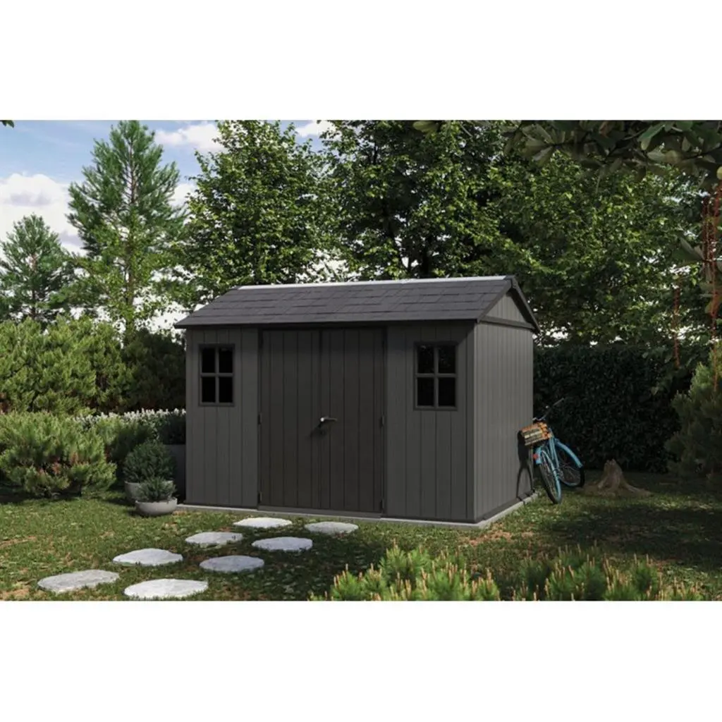 ГРАДИНСКА БАРАКА KETER NEWTON PLUS 11x7.5, 230x350x246 CM, ЦВЯТ ТЪМНО СИВ/КАФЯВ - Image 3