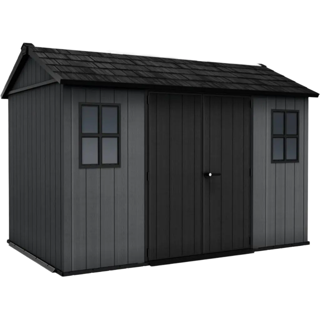 ГРАДИНСКА БАРАКА KETER NEWTON PLUS 11x7.5, 230x350x246 CM, ЦВЯТ ТЪМНО СИВ/КАФЯВ