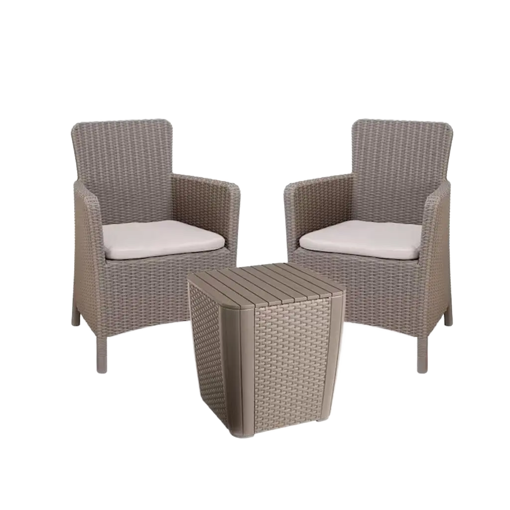 КОМПЛЕКТ ГРАДИНСКИ МЕБЕЛИ TRENTON, 2 МЕСТА, ЦВЯТ КАПУЧИНО