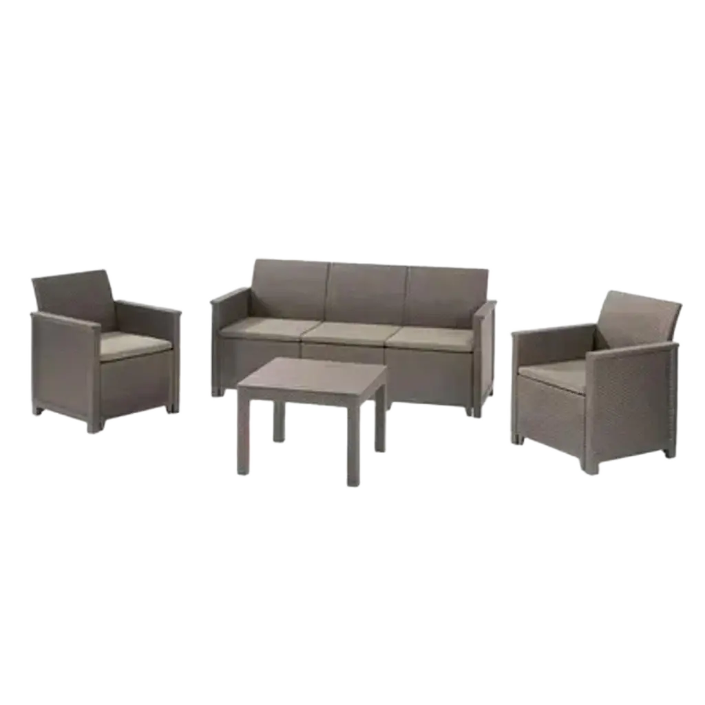 КОМПЛЕКТ ГРАДИНСКИ МЕБЕЛИ ELODIE 5, 4 МЕСТА, ЦВЯТ КАПУЧИНО