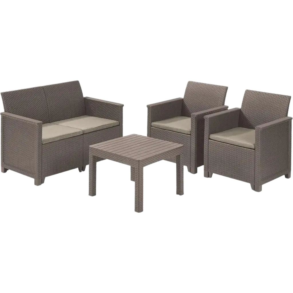 КОМПЛЕКТ ГРАДИНСКИ МЕБЕЛИ ELODIE 2, 4 МЕСТА, ЦВЯТ КАПУЧИНО