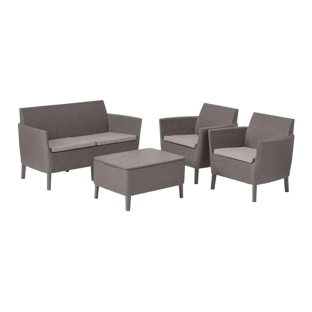 КОМПЛЕКТ ГРАДИНСКИ МЕБЕЛИ SALEMO SET, 4 МЕСТА, ЦВЯТ КАПУЧИНО